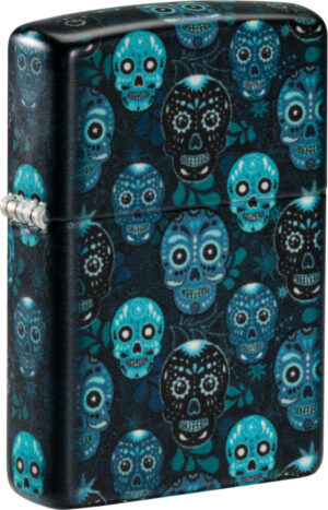 ZIPPO Benzinfeuerzeug Modell "Sugar Skulls", 540° color Image, blau