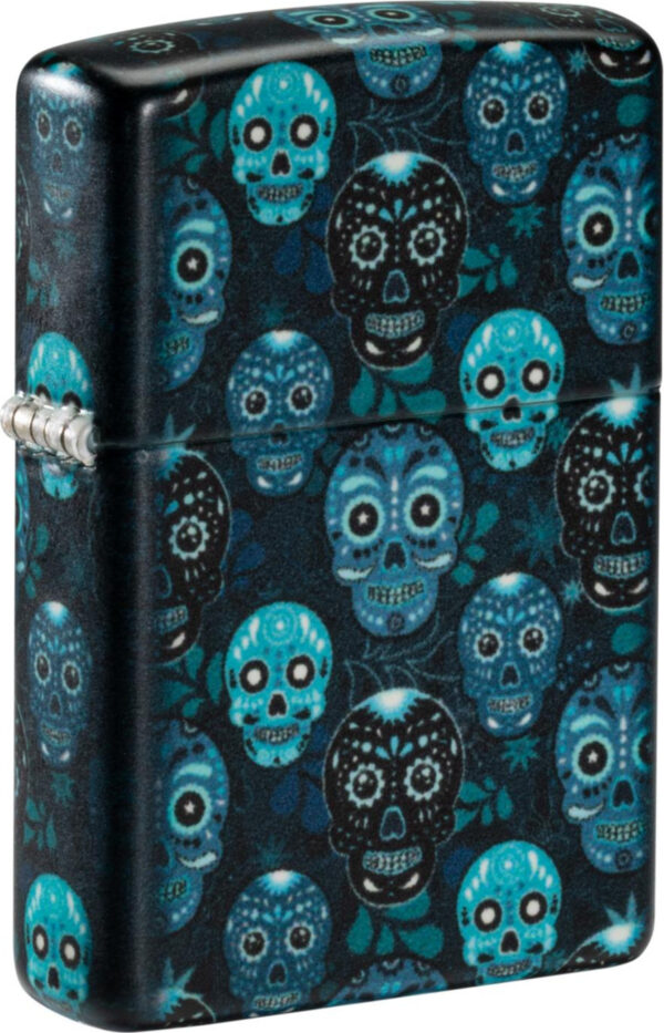 ZIPPO Benzinfeuerzeug Modell "Sugar Skulls", 540° color Image, blau