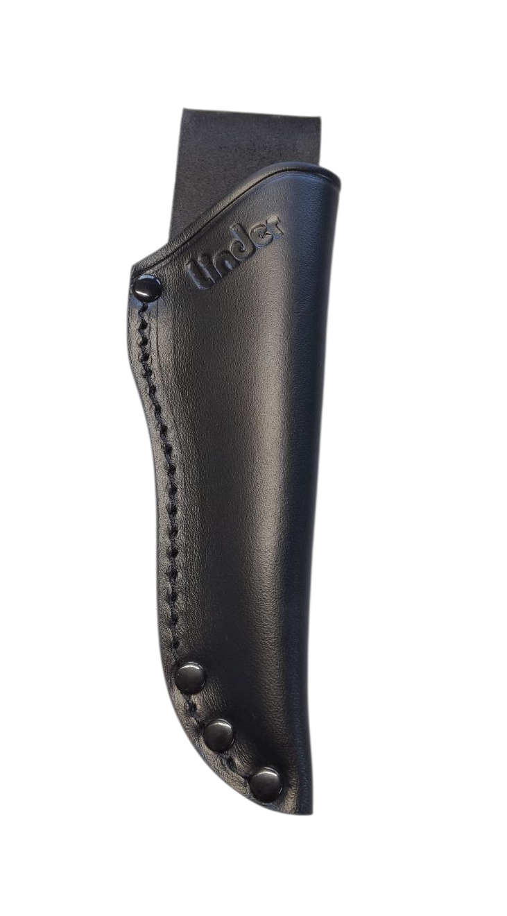 Linder Super Edge 1 aus ATS 34 Stahl mit Lederscheide, schwarz – Bild 3