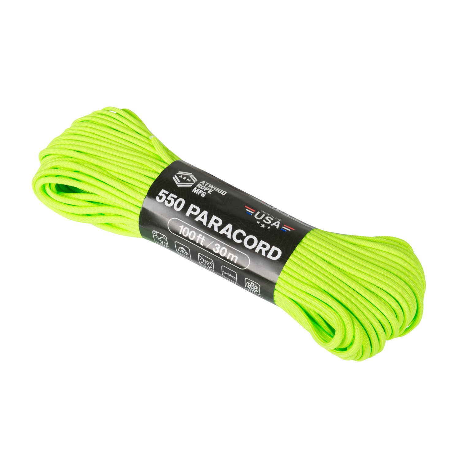 Paracord 550 Fallschirmschnur, 30m, Green, bis 250 kg belastbar
