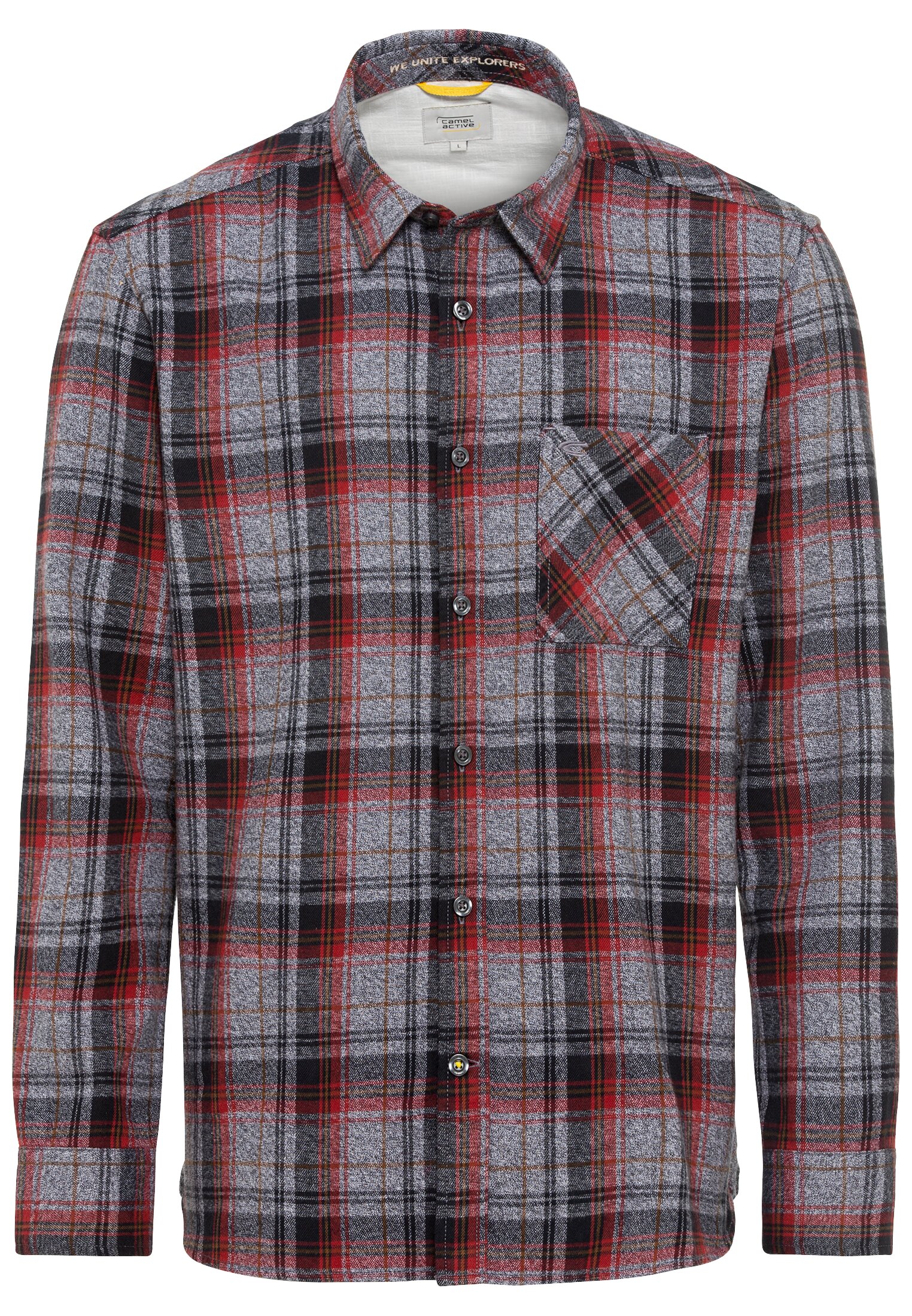 camel active Herren Flanellhemd karo grau