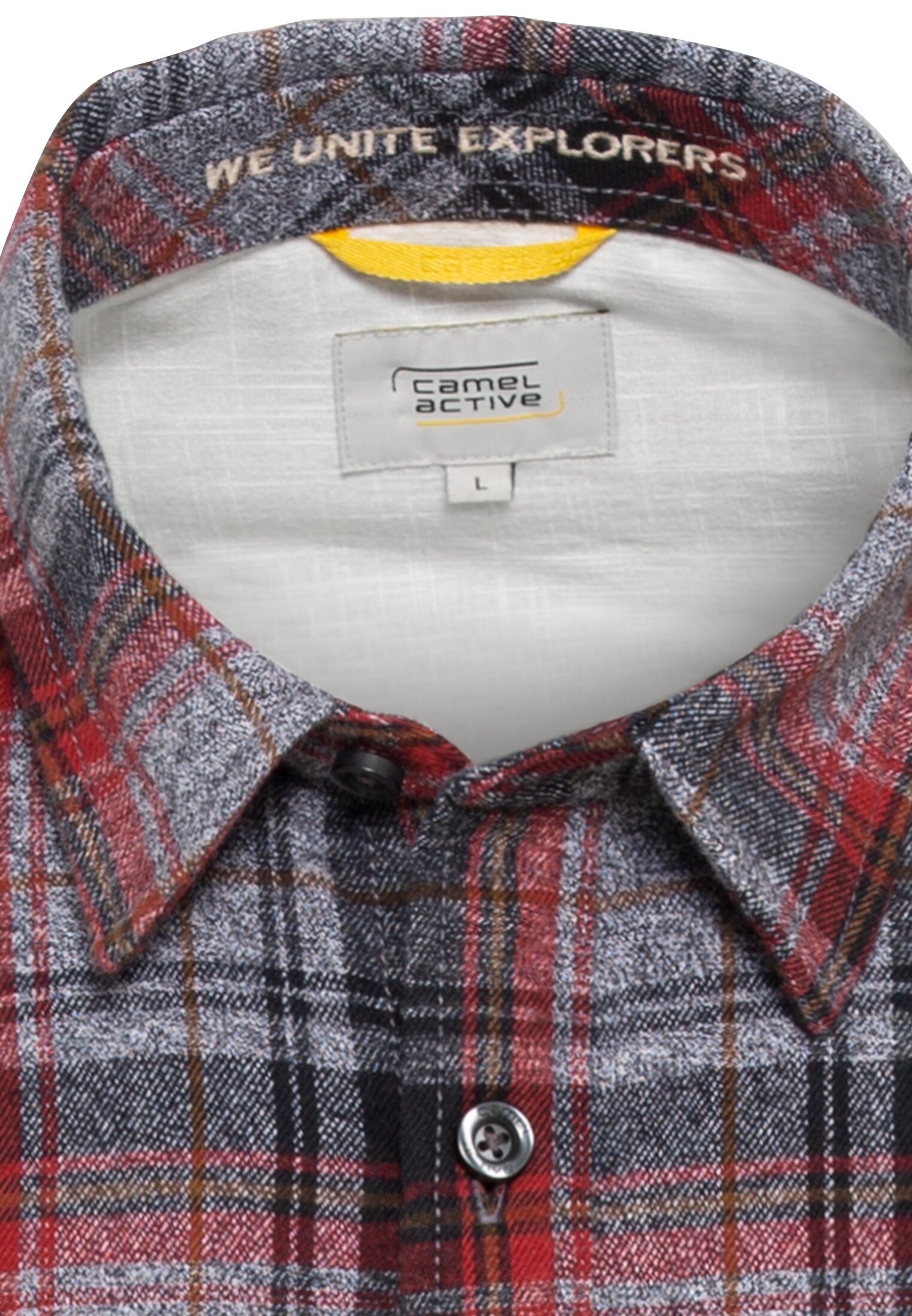 camel active Herren Flanellhemd karo grau – Bild 3