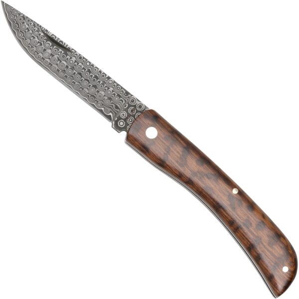 Haller Damast Taschenmesser aus Damaststahl, Schlangenholz, braun