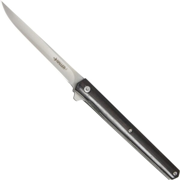 Haller Einhandmesser mit Ebenholzgriff und Lederetui