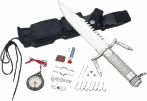 Kantas Ramster Survival Kit, feststehendes Messer, Set, silber
