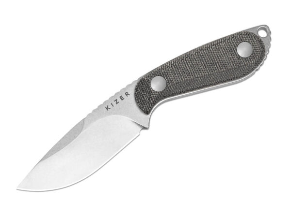 KIZER Buddy feststehendes Messer, 14C28N Stahl, schwarz