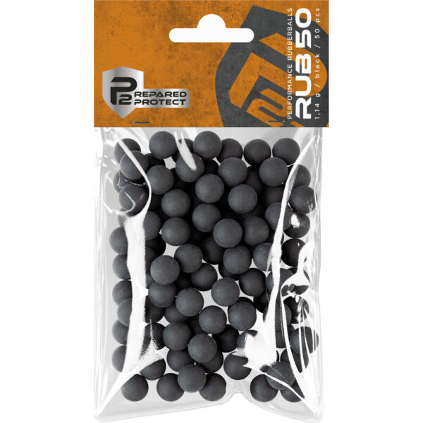 P2P RUB 50, Rubberballs, Kaliber .50, 1,14 Gramm, 50 Stück, Schwarz