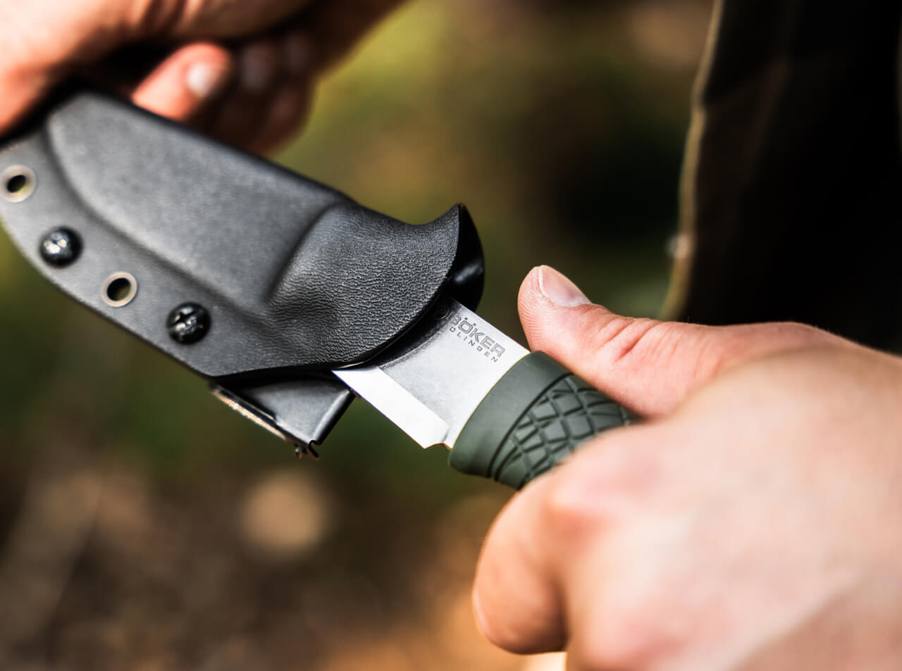 Böker Manufaktur Solingen Bronco Mini CPM3V Green, Scandi, Gürtelmesser – Bild 7