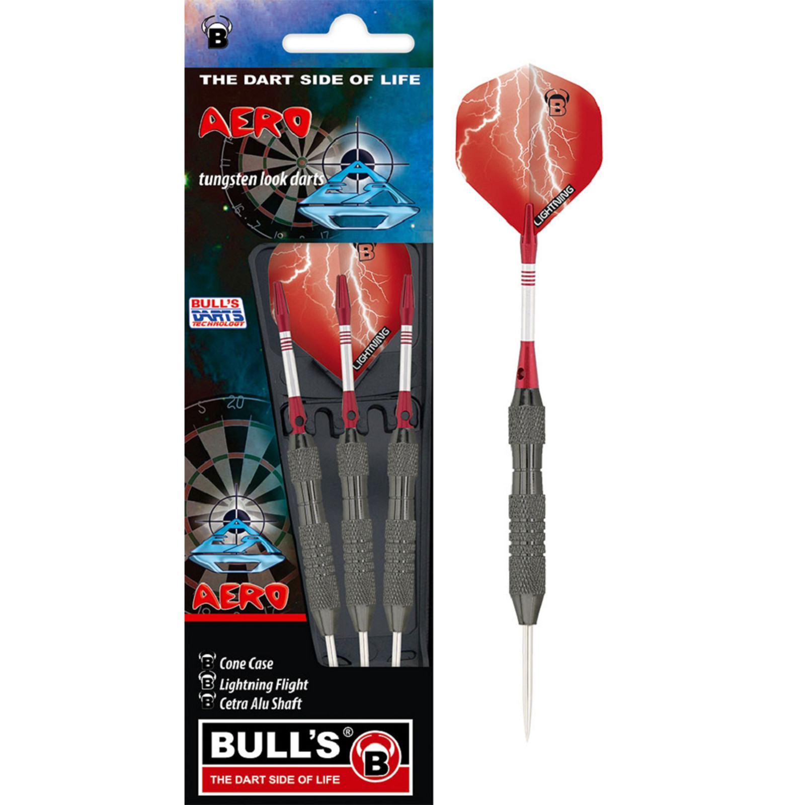 BULL'S Steeldarts Aero, Messing, 23 Gramm, schwarz