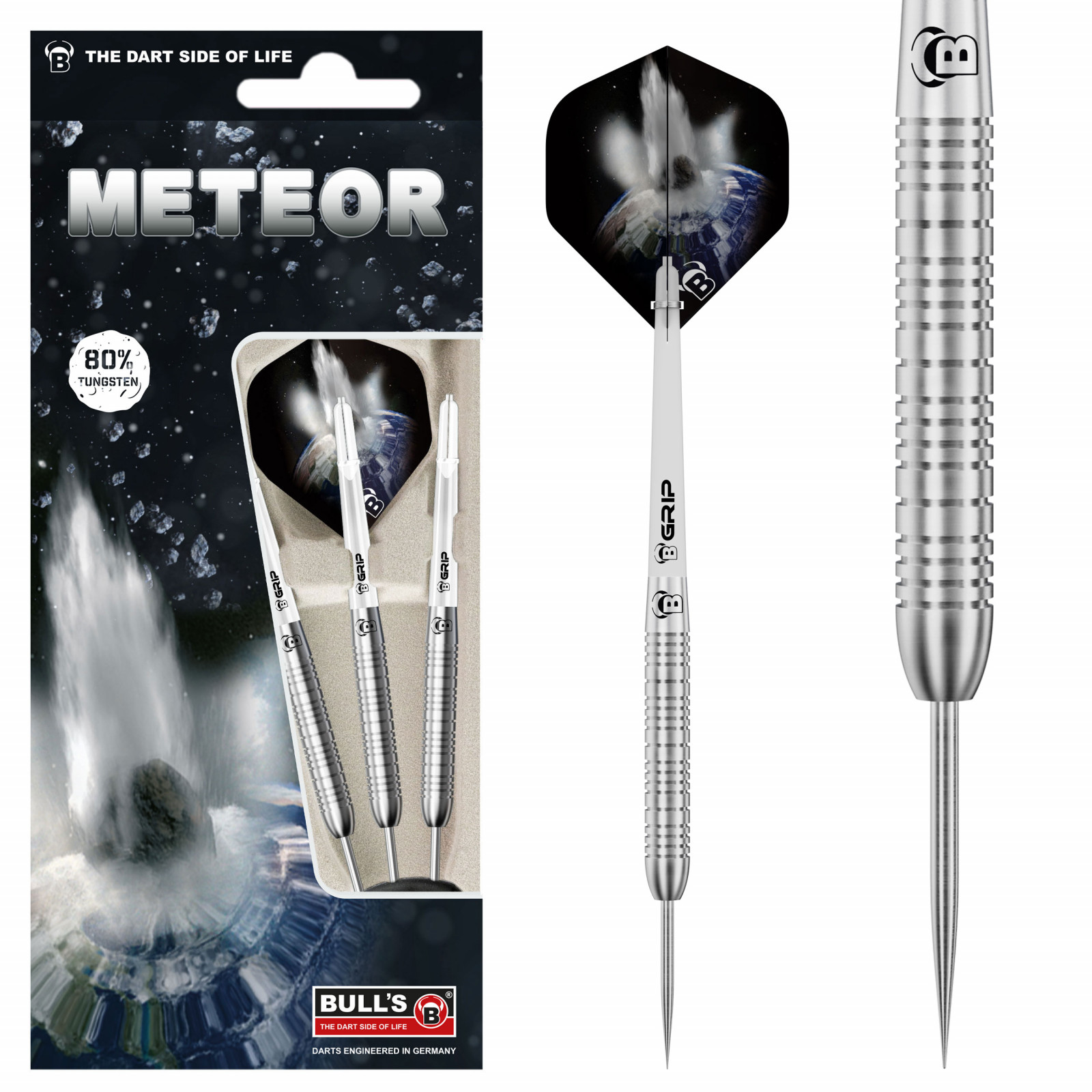 Steeldart Meteor MT4, 80% Tungsten, 22g. Silber