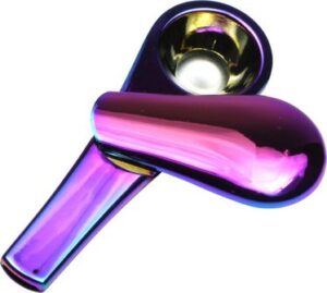 Metallpfeife Rainbow Finish mit Etui, Bunt