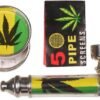 Mini Metallpfeifen Set/Grinder+Sieb Bunt und PU-Tasche – Bild 2