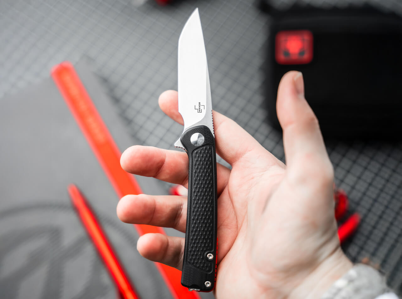 Böker Plus Fire Ant Black Flipjoint Einhandmesser mit Hosenclip – Bild 6
