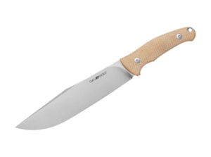 Viper Trail Micarta Natural, feststehendes Messer, Lederscheide