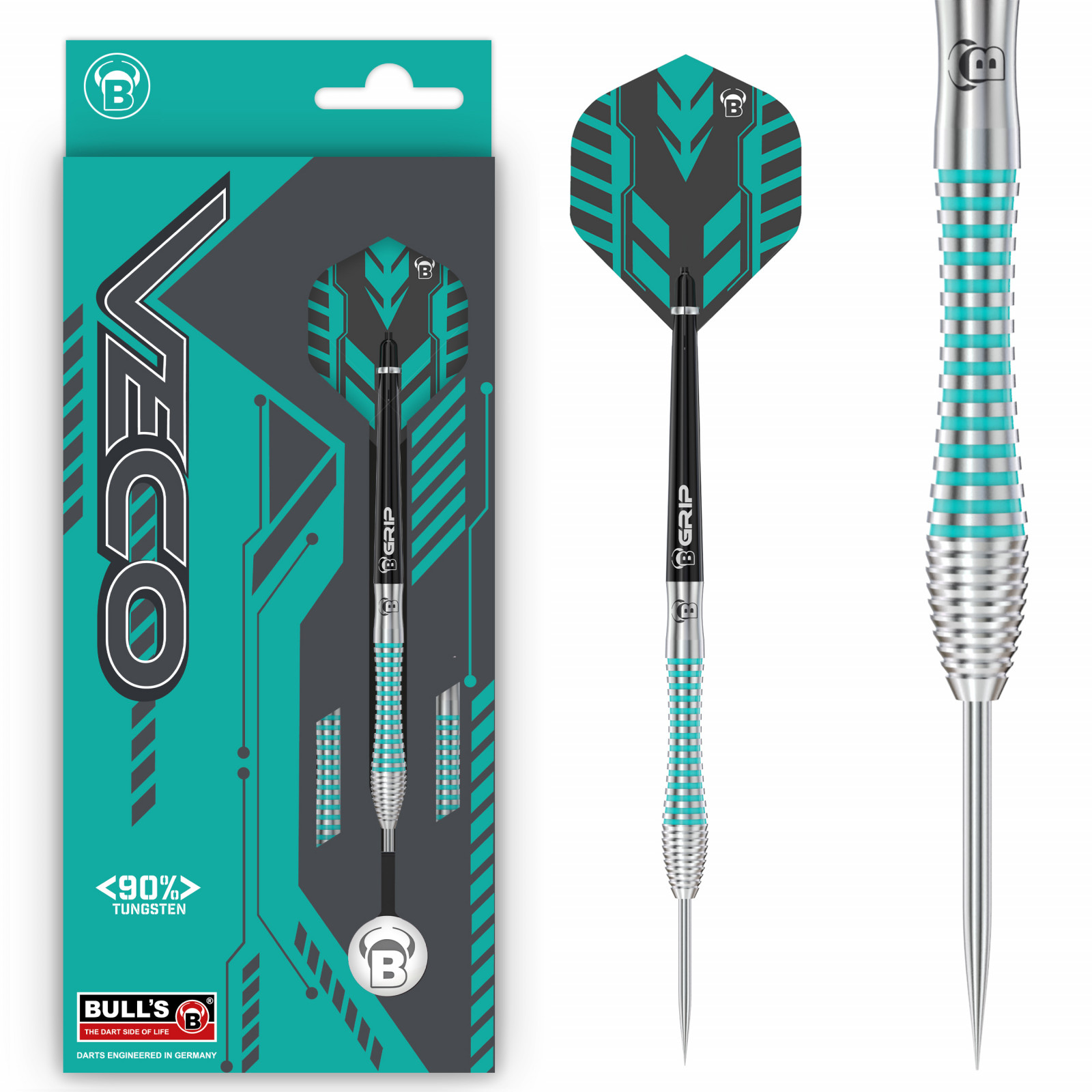 Bull´s Steeldarts VECO V2, 90% Tungsten, 23g. Grün, silber