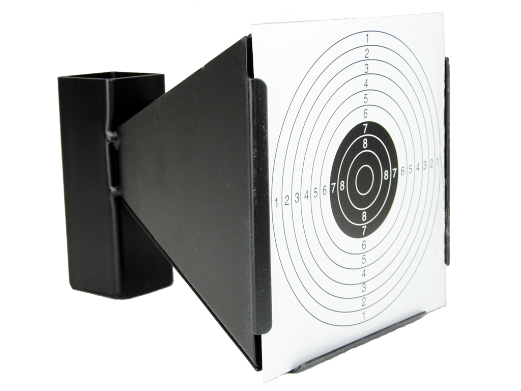 Metall Kugelfangkasten Trichterform 14x14cm, schwarz, Luftgewehre, Luftpistolen, bis 7,5J