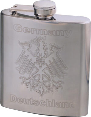 Flachmann Edelstahl poliert "Germany" 6oz/180ml
