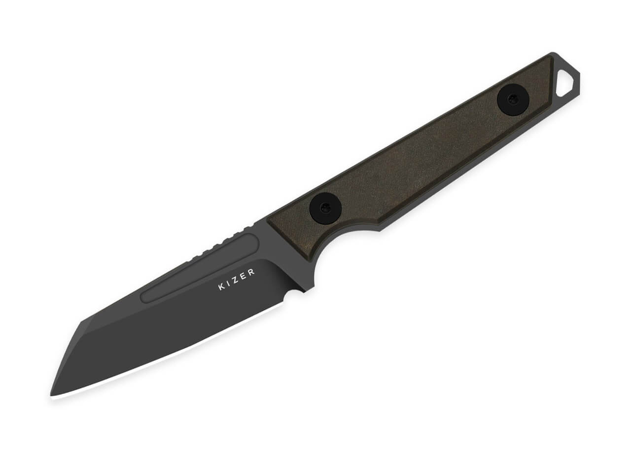 Kizer Phasmids AEB-L Richlite Chocolate Glacier, feststehendes Messer