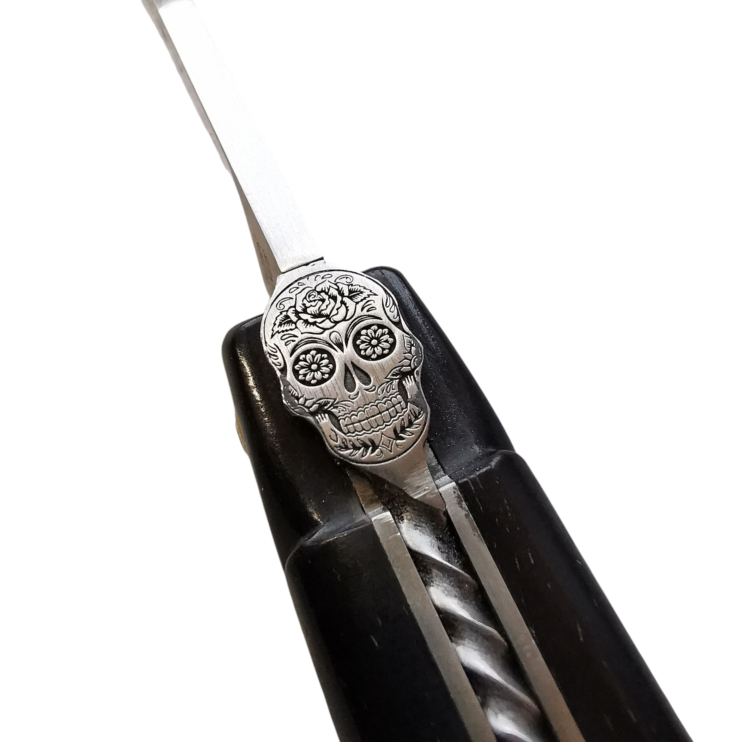 Laguiole Village "Calavera" Taschenmesser mit 12 cm Ebenholzgriff – Bild 4