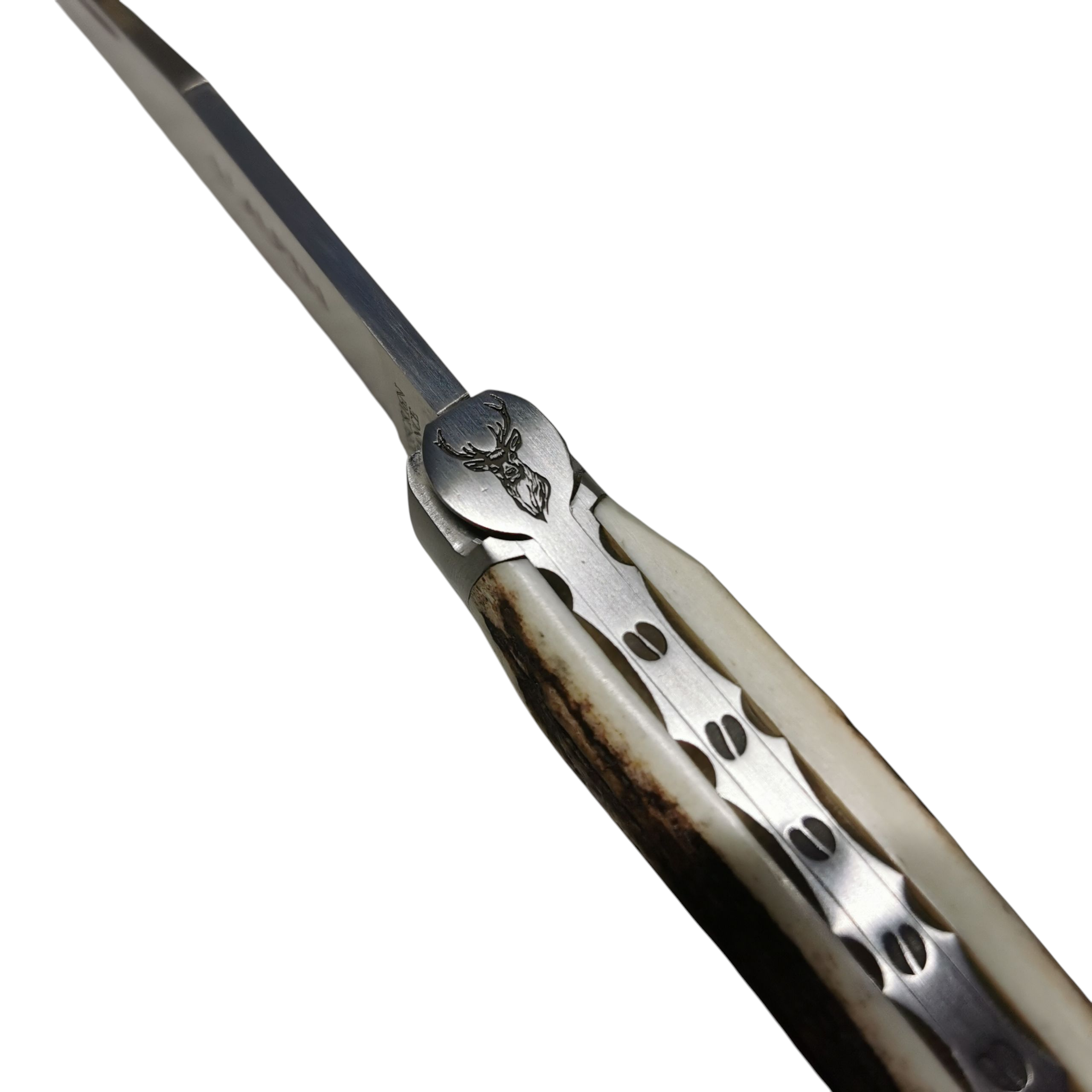 Laguiole Village Taschenmesser, L'Alpin, 10 cm Hirschhorngriff – Bild 4