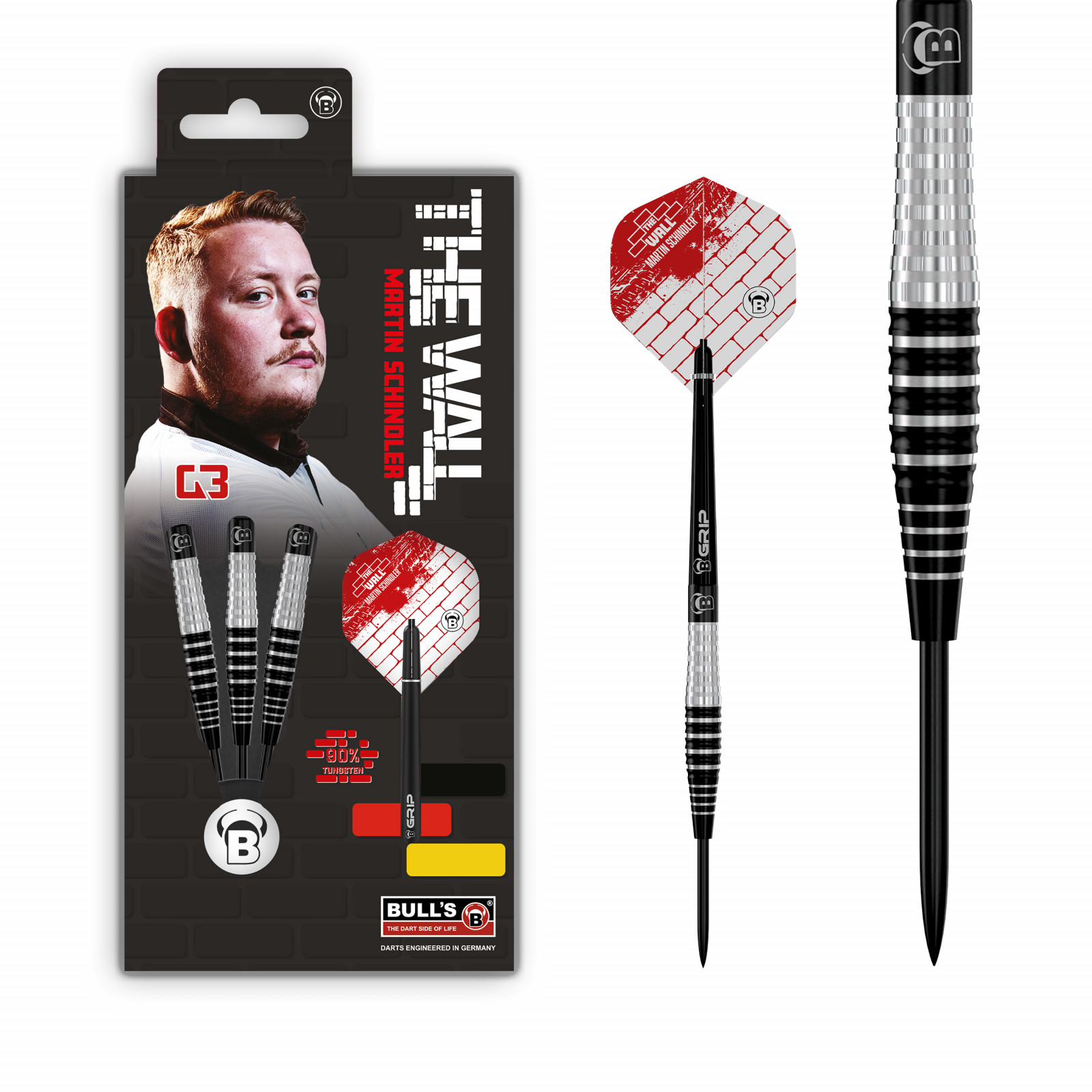 BULL'S Martin Schindler Generation 3 Steeldart, 21g., 90% Tungsten