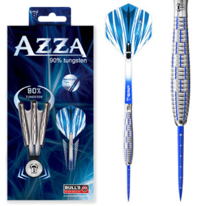 Steeldart Bull's, Azza, 90% Tungsten, 24g., Silber blau