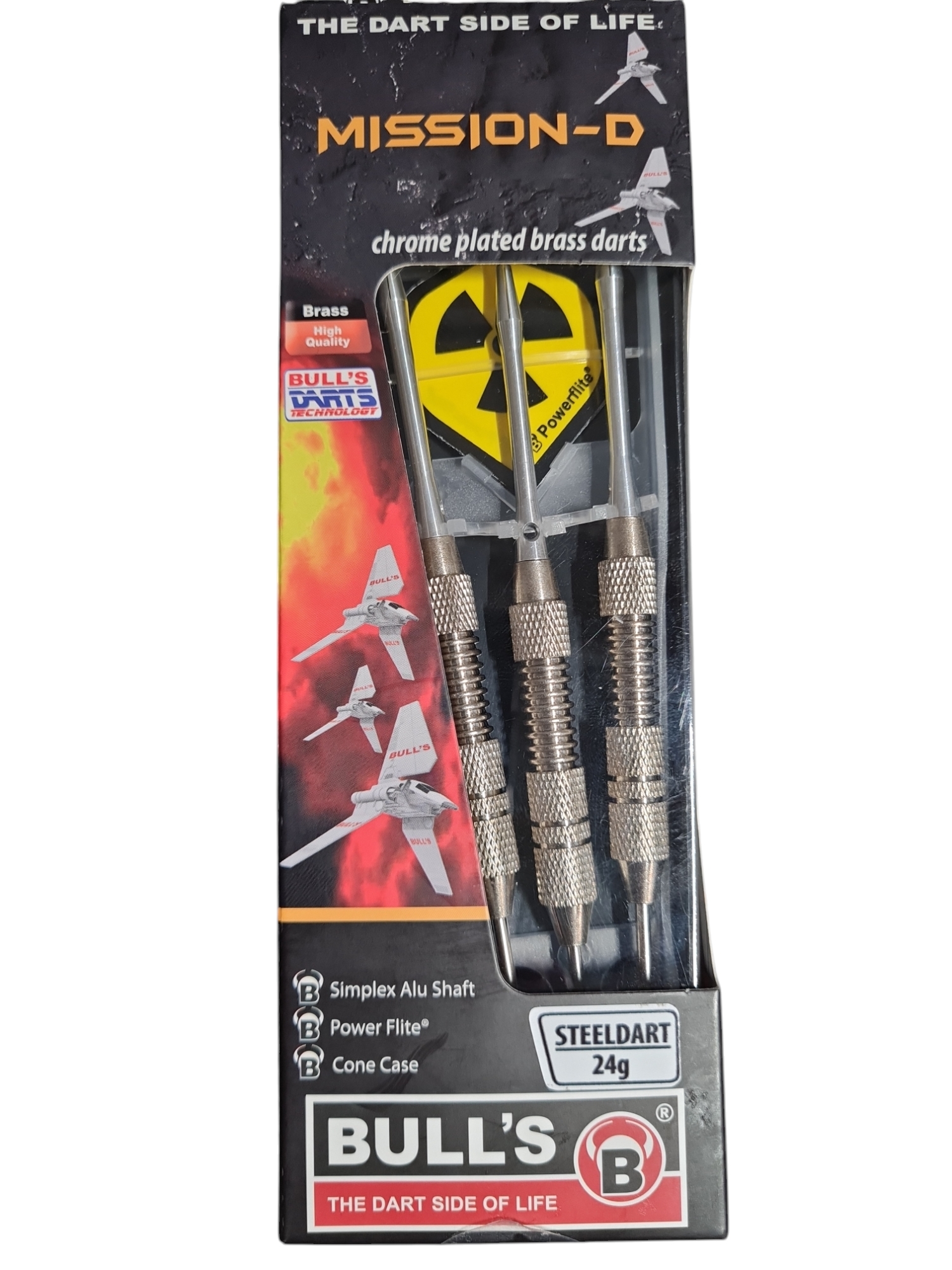 Steeldart, Bull's, Mission-D, Messing Chrom beschichtet, 24g, silber