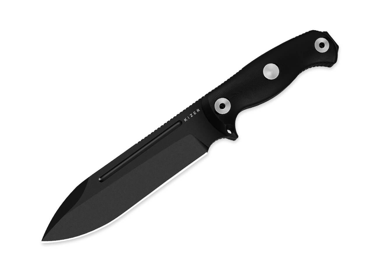 Kizer Drop Bear Fix 7 1095 G10 All Black, feststehendes Messer