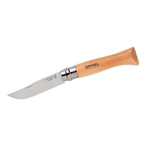 Opinel Taschenmesser Buchenholz Griff, Größe No 08, rostfreiem Stahl
