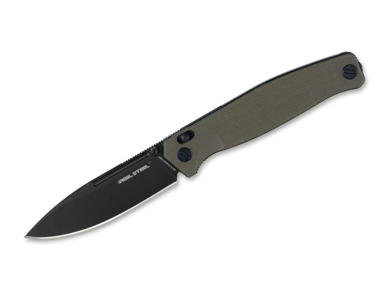 Real Steel Huginn G10 OD Green Einhandmesser mit Hosenclip