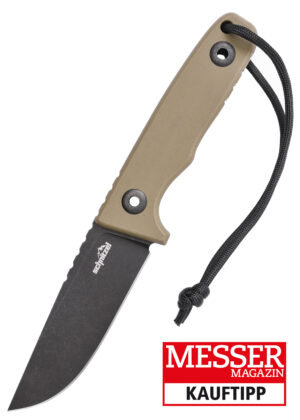 Schnitzel TRI feststehendes Outdoormesser, G10, Sand