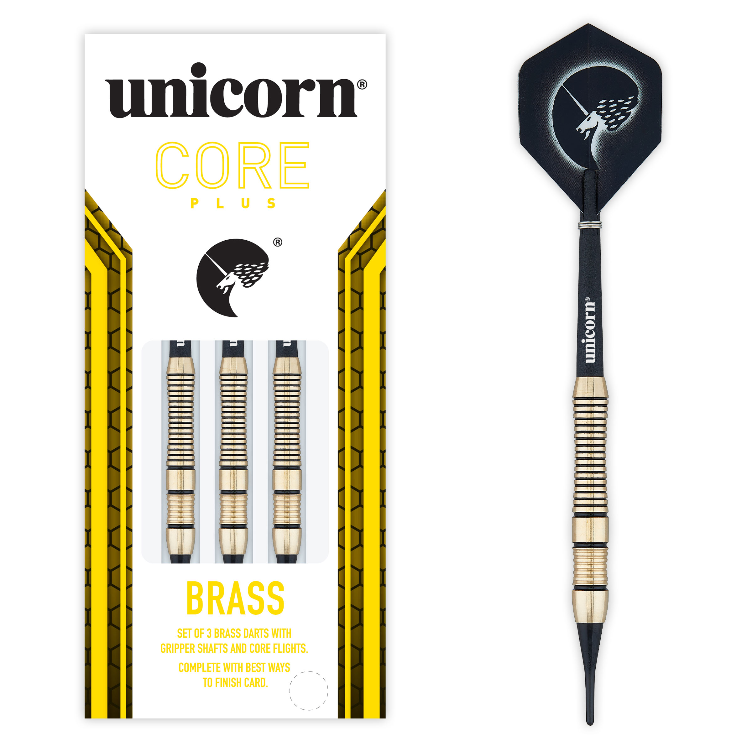UNICORN Softdarts Core Plus, Messing, 16g., Gold