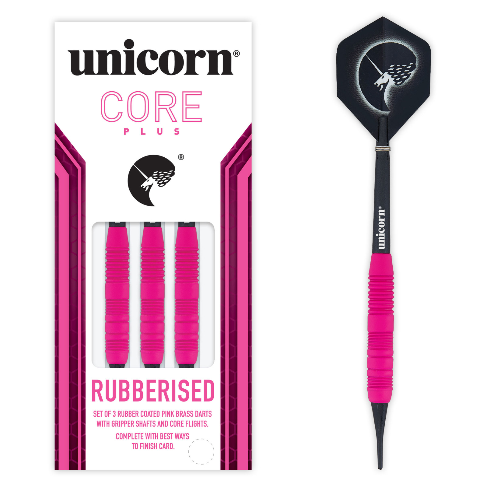 Softdarts, Core Rubber, messing, 19g., Rosa