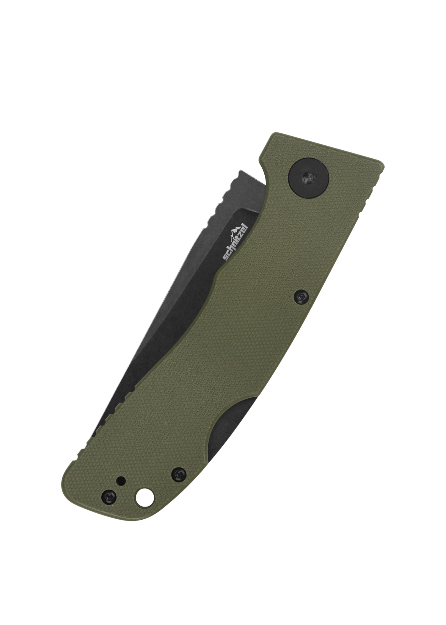 Schnitzel KVAR G10 Grün Taschenmesser mit Hosenclip – Bild 4