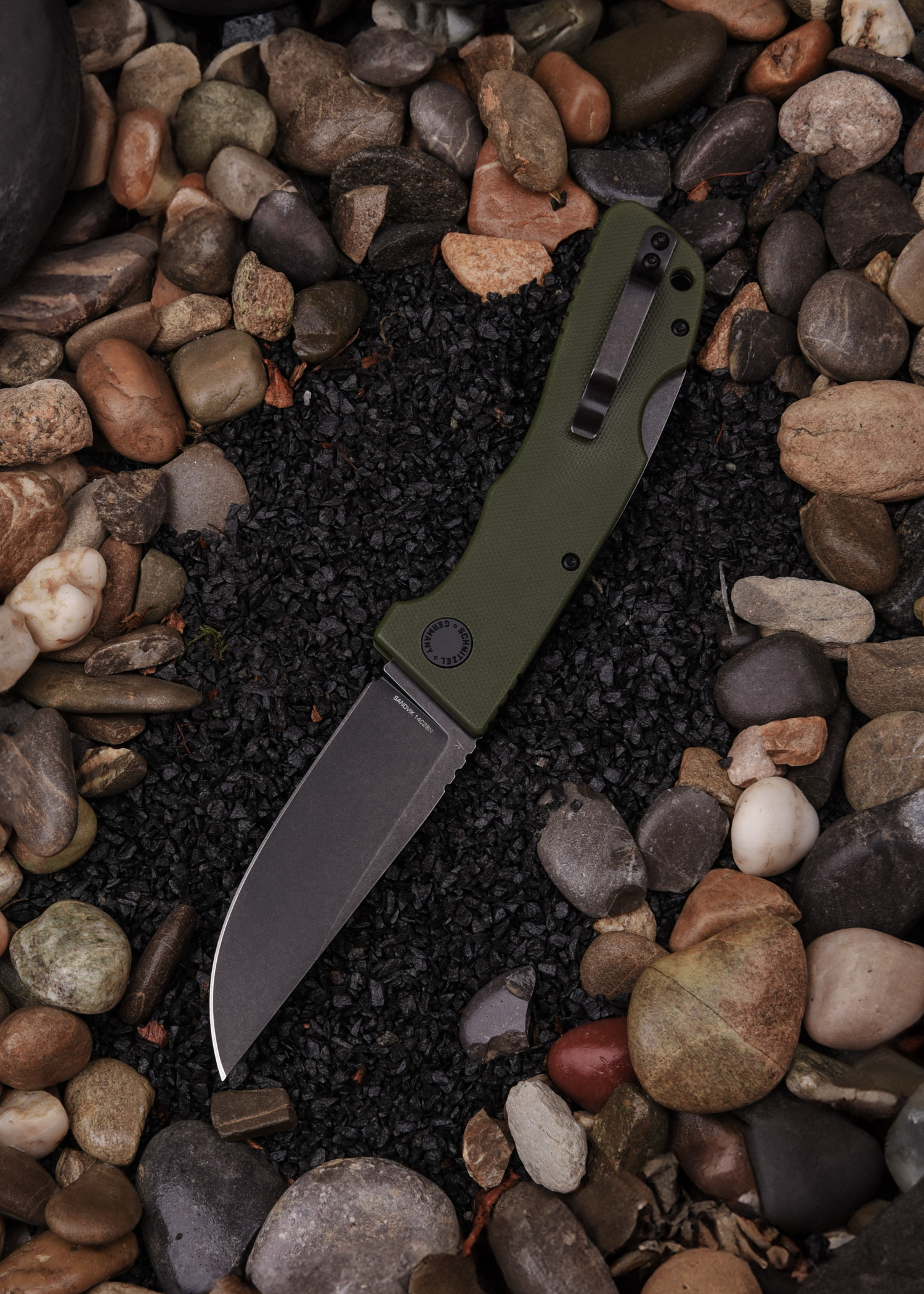 Schnitzel KVAR G10 Grün Taschenmesser mit Hosenclip – Bild 6