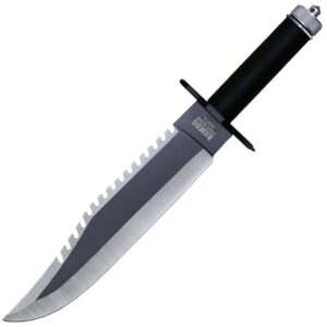 Anglo Arms Grosses Messer Rambo 2 Deluxe mit Lederscheide, Schwarz