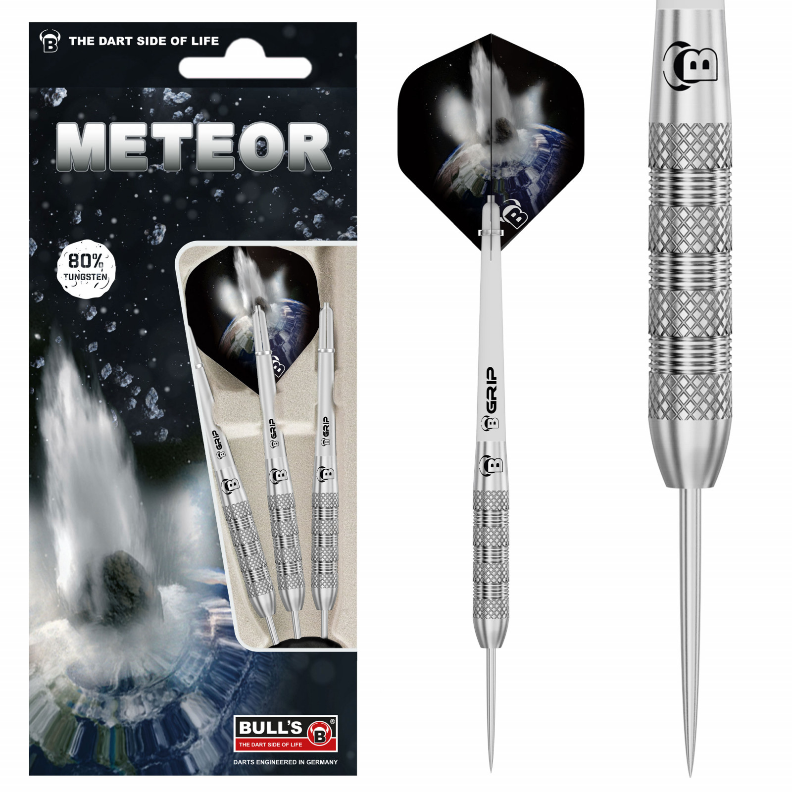 Bull´s Steeldart Meteor MT2, 80% Tungsten, 20g. Silber