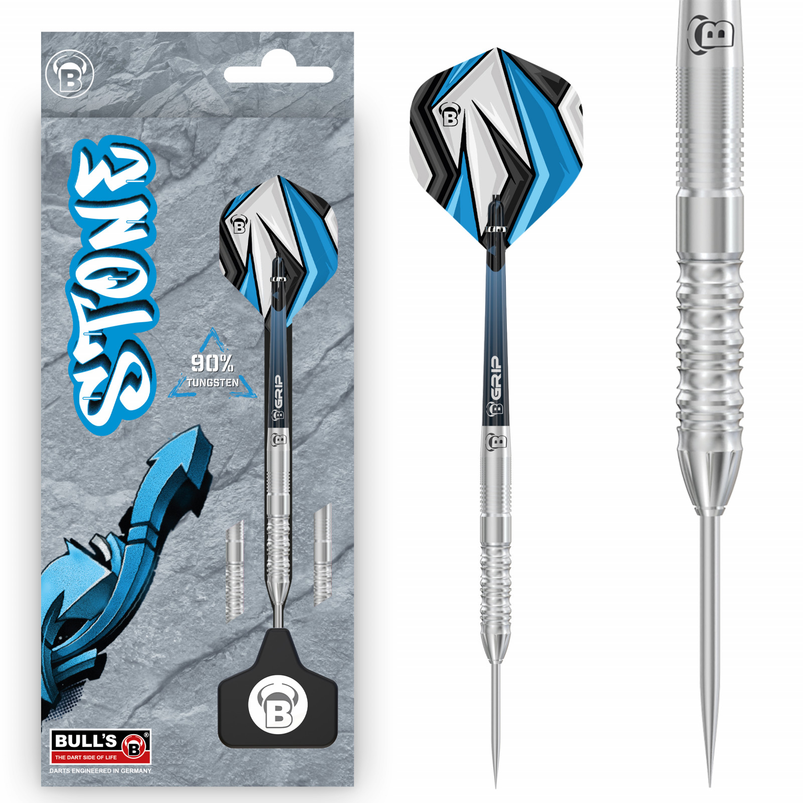 Bull's Steeldarts Stone S3, 90% Tungsten, 21g, silber
