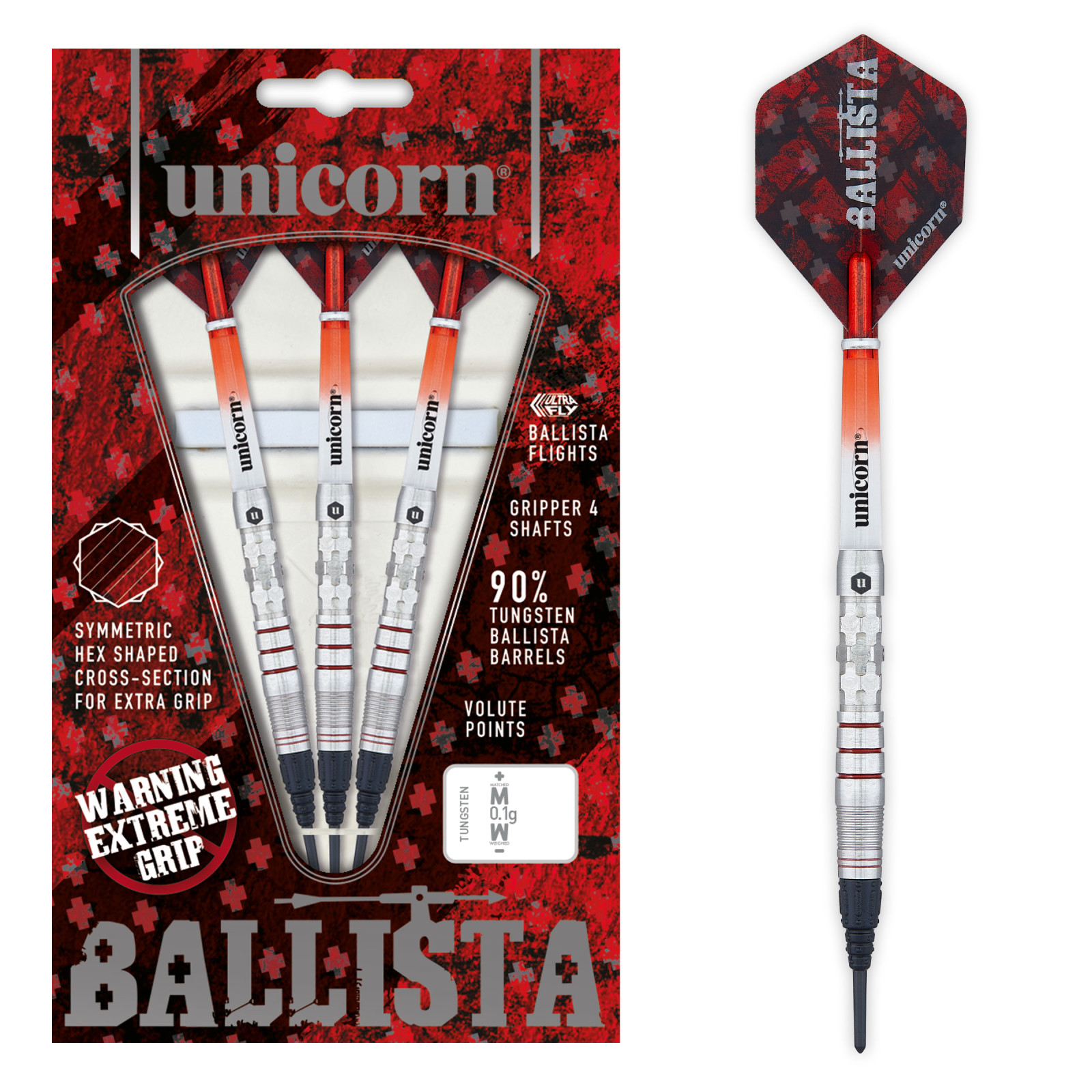 Unicorn Ballista Style 3 Tungsten Soft Darts, 20g., 90% Tungsten