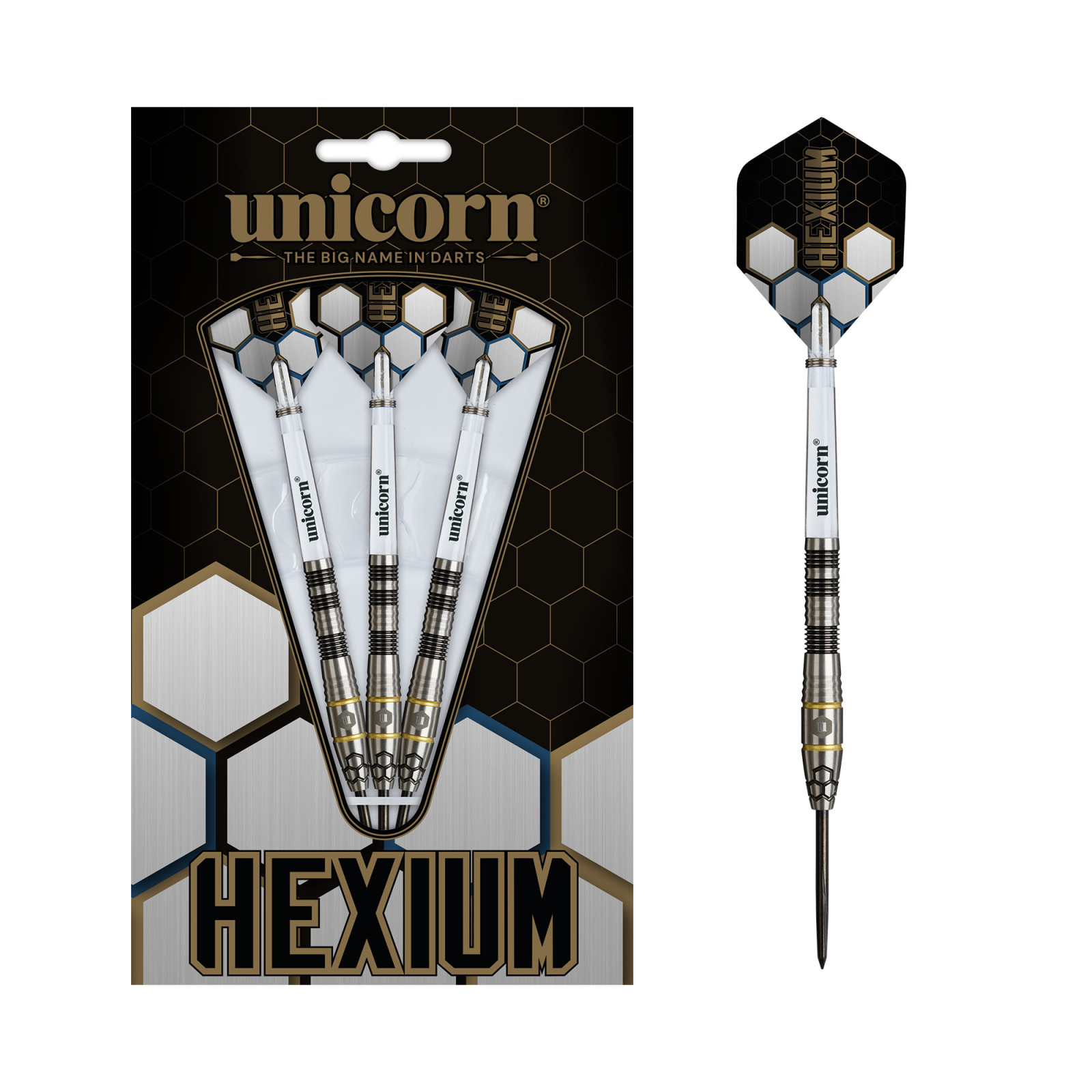 Steeldart Unicorn Hexium Style 1,90% Tungsten, 24g, Gold