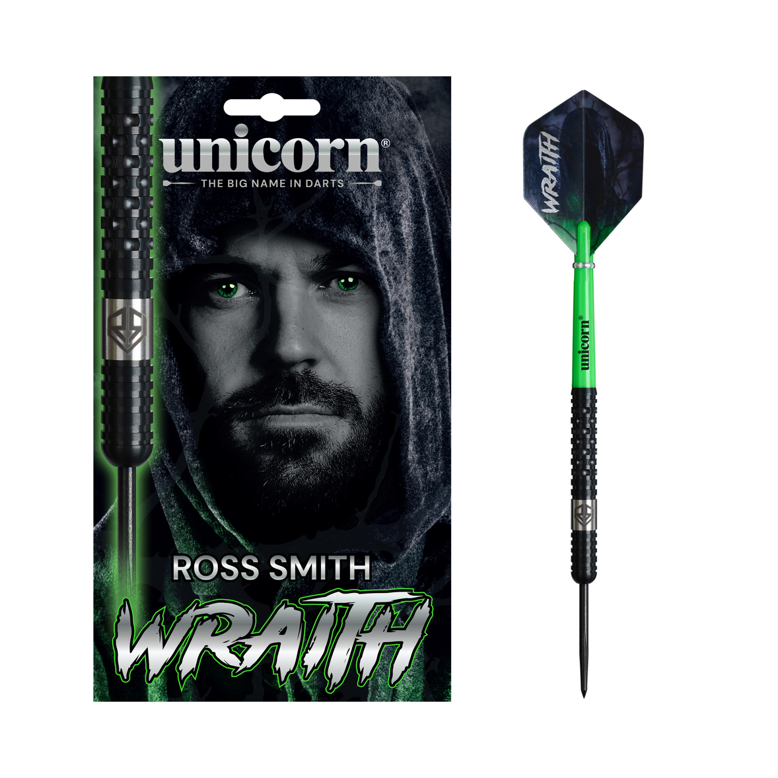 Unicorn Wraith Ross Smith, Steeldart, 90% Tungsten, 24g., Schwarz