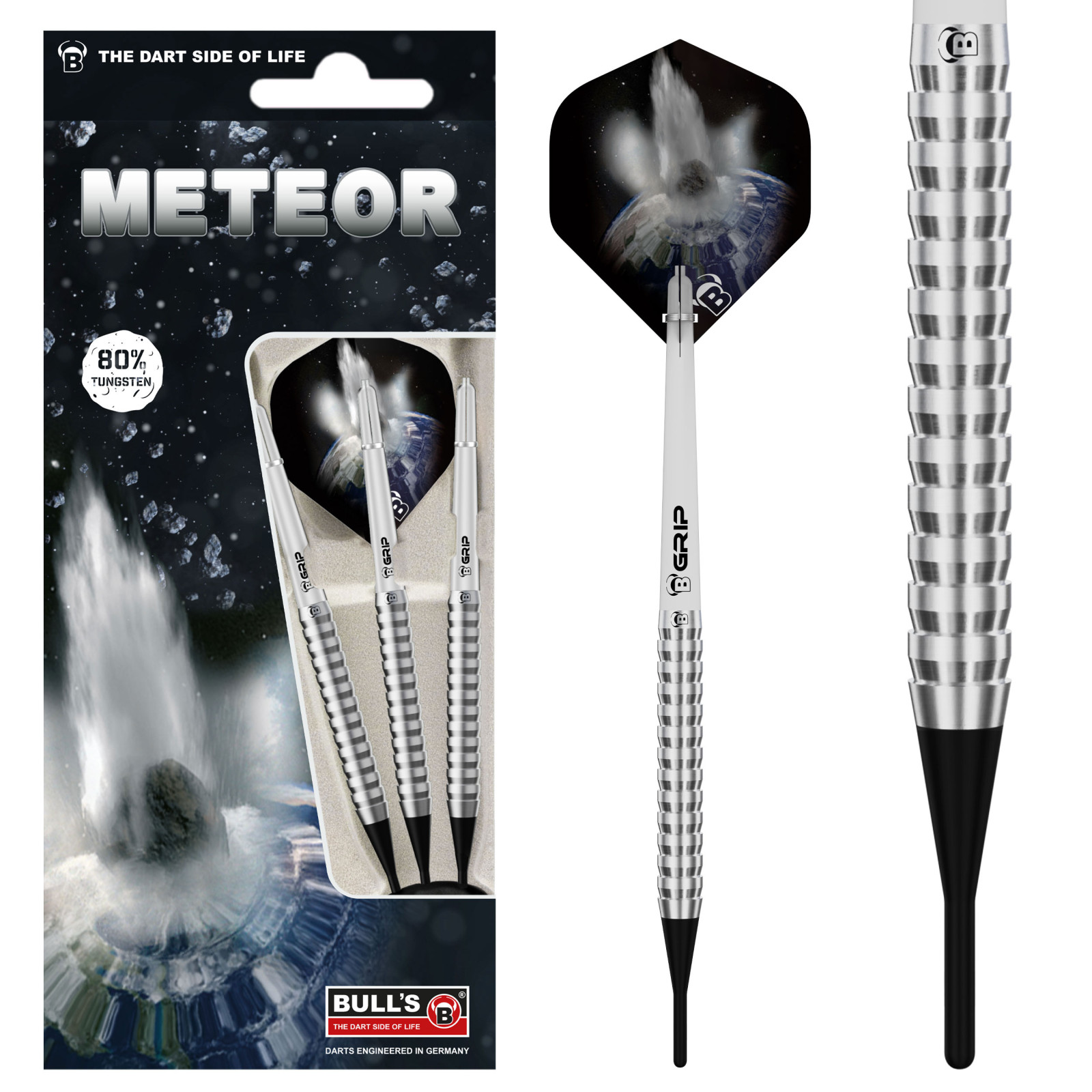 Bull´s Softdart, Meteor MT4, 80% Tungsten, 20g., Silber
