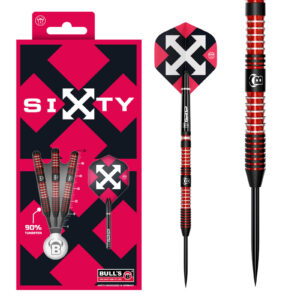 Steeldart Bull's, Sixty S1, 90% Tungsten, 23g., Rot