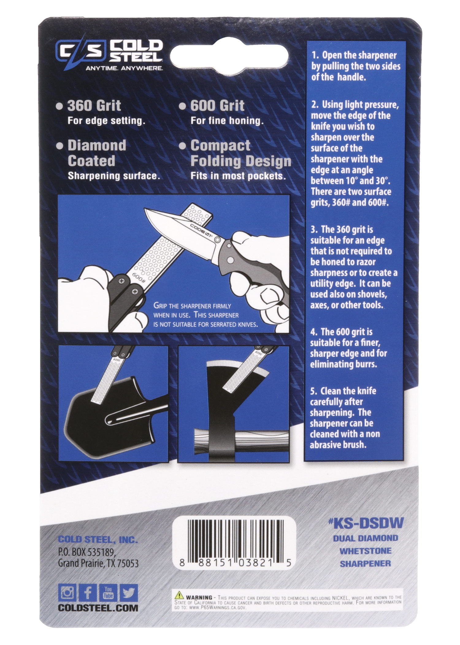 Cold Steel Diamant-Klappschärfer, Klappbar – Bild 8