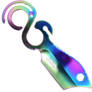 Multitoolmesser Rainbow feststehend mit Nylonscheide, Bunt