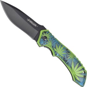 Haller Taschenmesser Glow in the Dark mit Cannabis Motiv