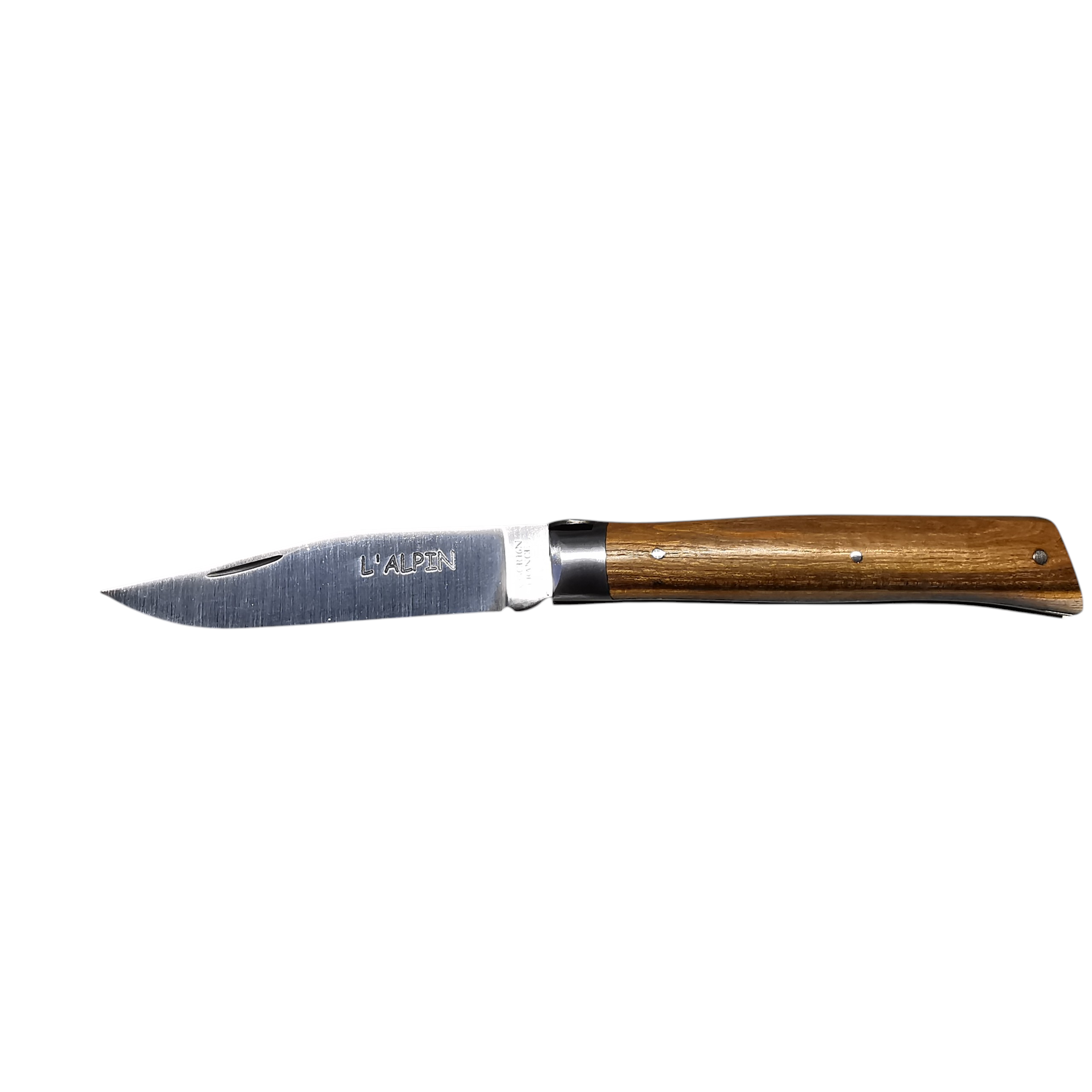 Laguiole Village Taschenmesser, L'Alpin, Pistazienholz, Wolfskopf