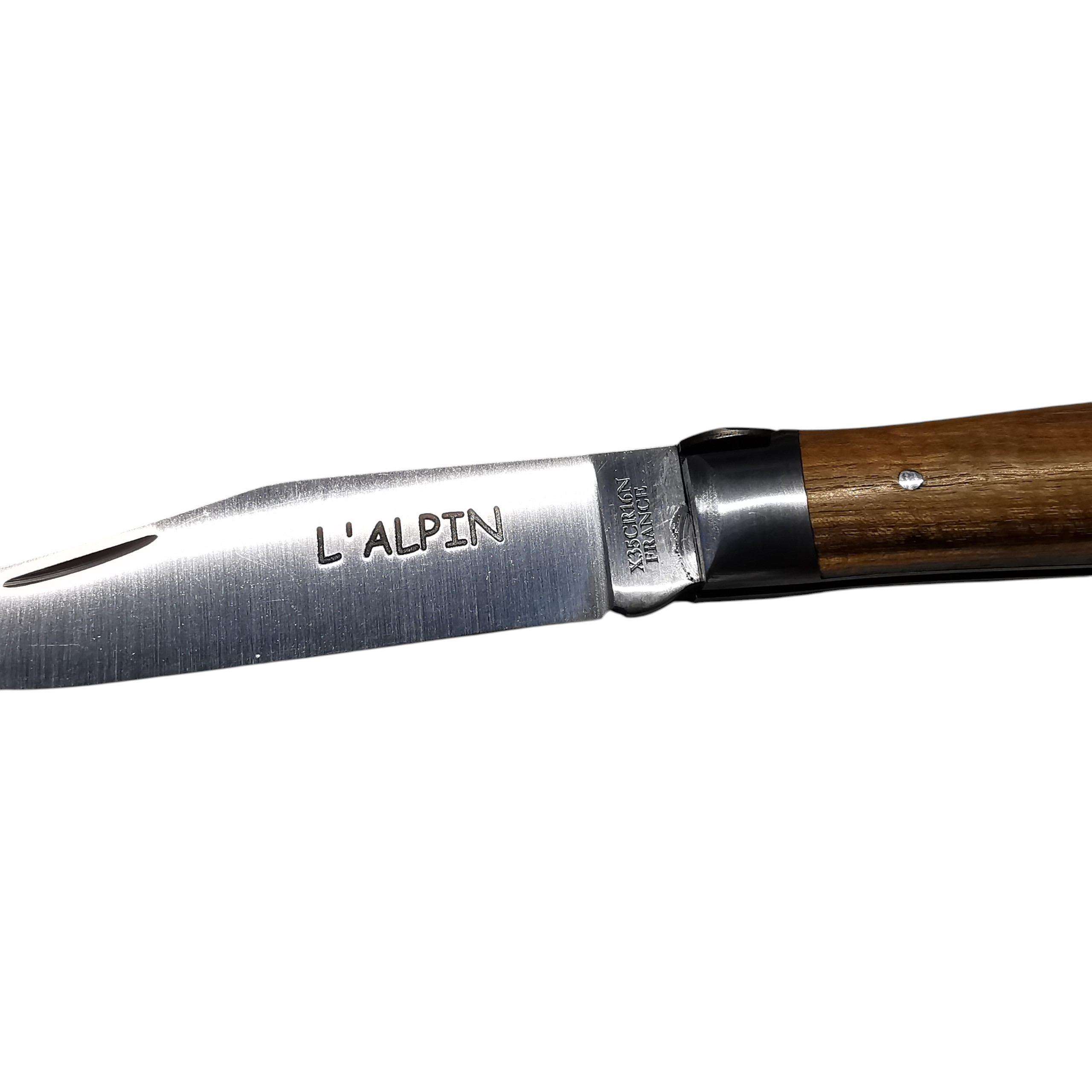 Laguiole Village Taschenmesser, L'Alpin, Pistazienholz, Wolfskopf – Bild 6