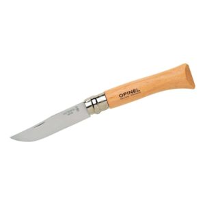 Opinel Taschenmesser mit Buchenholz Griff, Größe No 10, rostfrei