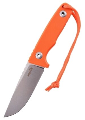 Schnitzel TRI Feststehendes Outdoormesser mit G10 Griff in Orange